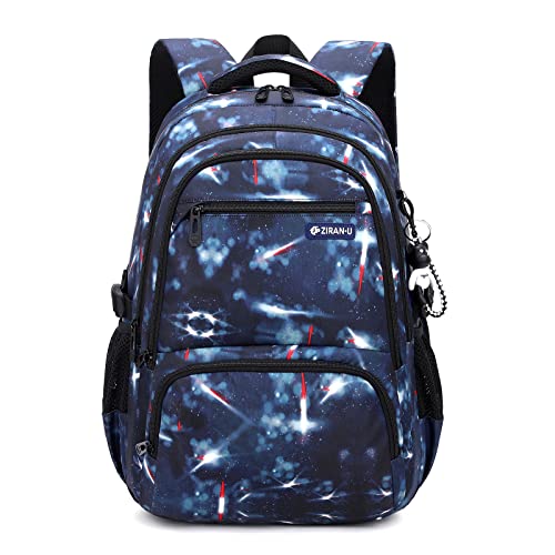 Amythe Schulrucksack Jungen Rucksack Teenager, Lässig Kinderrucksack Daypack Wasserdicht Groß Nylon, Schulranzen Jungen 3-9. Klasse für Schule und Reise, Blau von Amythe