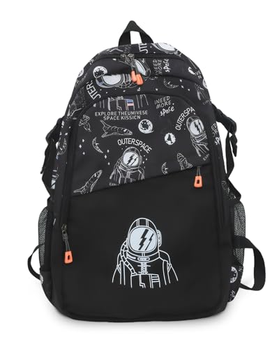 Amythe Schulrucksack Teenager Jungen Rucksack Schule Teenager Groß Lässiger Daypack Rucksack Schwarz für Grundschule, Sekundarstufe und Universität Schultasche für Jungen Mädchen 9-18 Jahre von Amythe