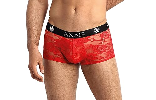 Anais for Men Herren Boxer Shorts rot transparent aus dehnbarer Spitze und breitem Gummibund Blumen Muster 2XL von Anais for Men