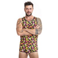 Herren Tank Top mit Kussmund und Bananen von Anais for Men von Anais for Men