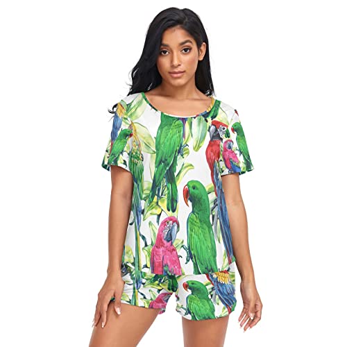 Anantty Damen Schlafanzug-Set Süß Häschen Hase Sommer Pyjama Woman Set, T-Shirt und Shorts Lounge Set Sleepwear Nachtwäsche von Anantty