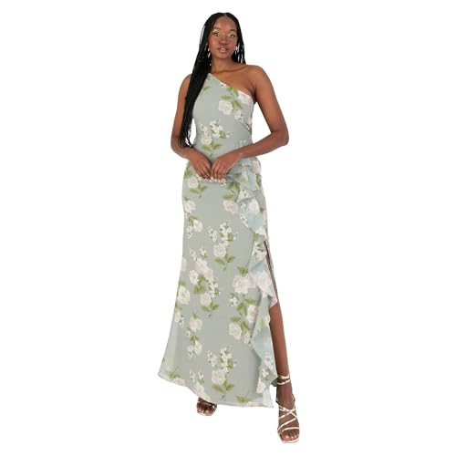 Anaya with Love Women's Maxi Ladies Sleeveless One-Shoulder Asymmetric Split Waterfall Ruffle A-line Bridesmaid Wedding Guest Prom Dress, Sage Green Floral, 32 Anaya with Love Women's Maxi Ladies Sleeveless One-Shoulder Asymmetric Split Waterfall Ruffle A-line Bridesmaid Wedding Guest Prom Dress, Sage Green Floral, 32 von Anaya with Love