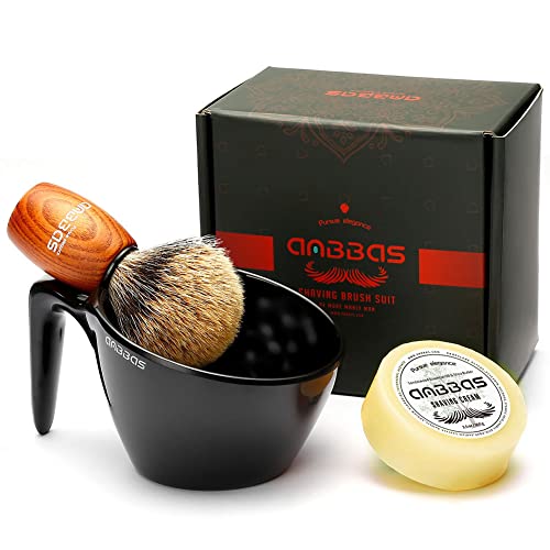 Anbbas Feiner Dachshaar Rasierpinsel mit 3,5oz Rasierseife zum Nachfüllen und Upgrade Einschäumwerkzeug POP Becher A5 Melamin, schäumendes Set für Männer, Nassrasur, Frauen, Mädchen, Haarentfernung Anbbas Feiner Dachshaar Rasierpinsel mit 3,5oz Rasierseife zum Nachfüllen und Upgrade Einschäumwerkzeug POP Becher A5 Melamin, schäumendes Set für Männer, Nassrasur, Frauen, Mädchen, Haarentfernung von Anbbas