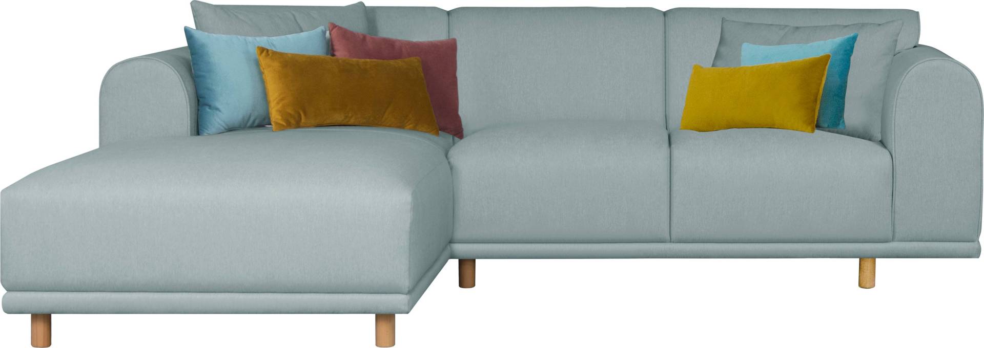 andas Ecksofa "Maroon L-Form", in skandinavischem Design, mit losen Kissen von Andas