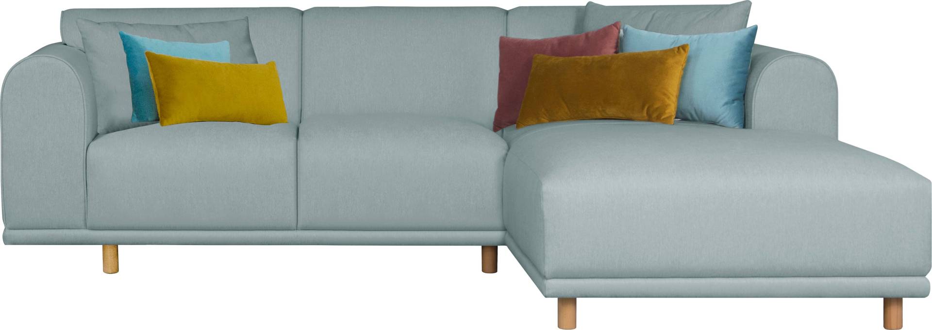 andas Ecksofa "Maroon L-Form", in skandinavischem Design, mit losen Kissen von Andas