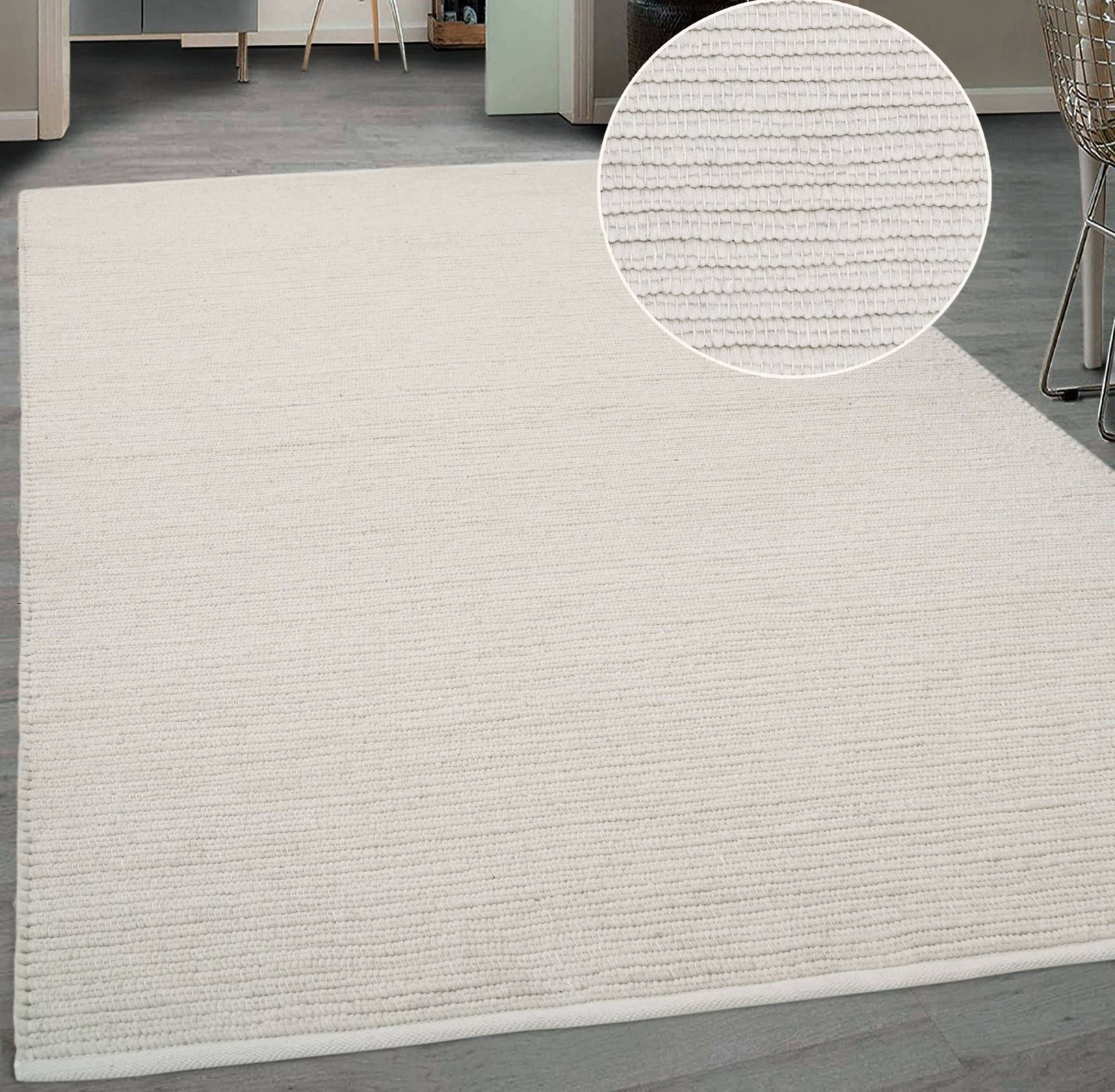 andas Teppich "Kreta, mit Wolle, handgewebt, mit Naturfaser", rechteckig, Handweb Teppiche, Teppich für Schlafzimmer, Wohnzimmer, Esszimmer von Andas