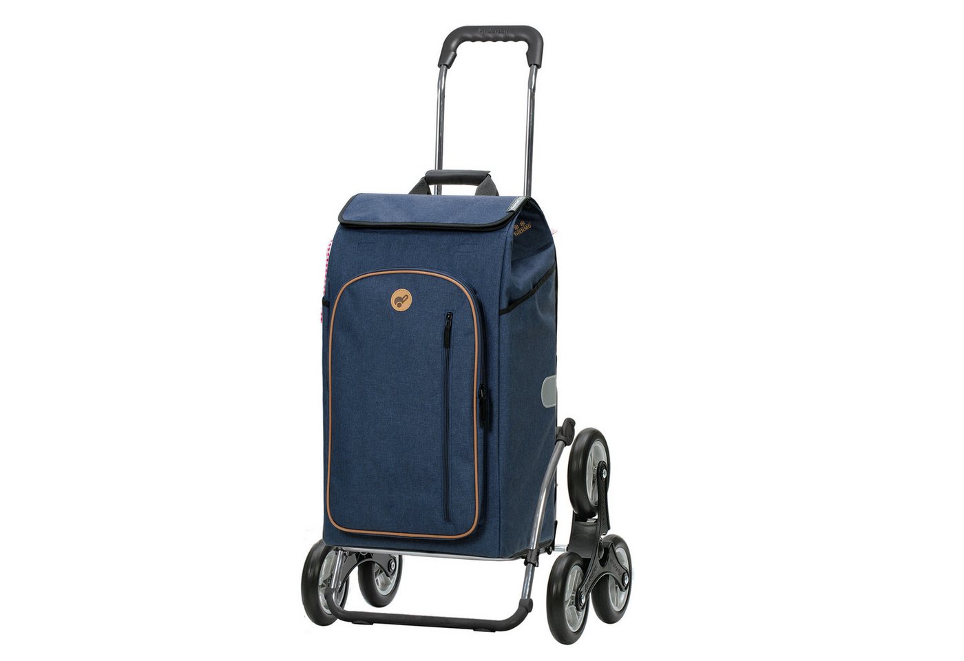 Andersen Einkaufstrolley Exklusiv Treppensteiger Royal Shopper Stahlgestell Folke blau 61L, klappbare Ladefläche, belastbar bis 60kg, wasserabweisend von Andersen