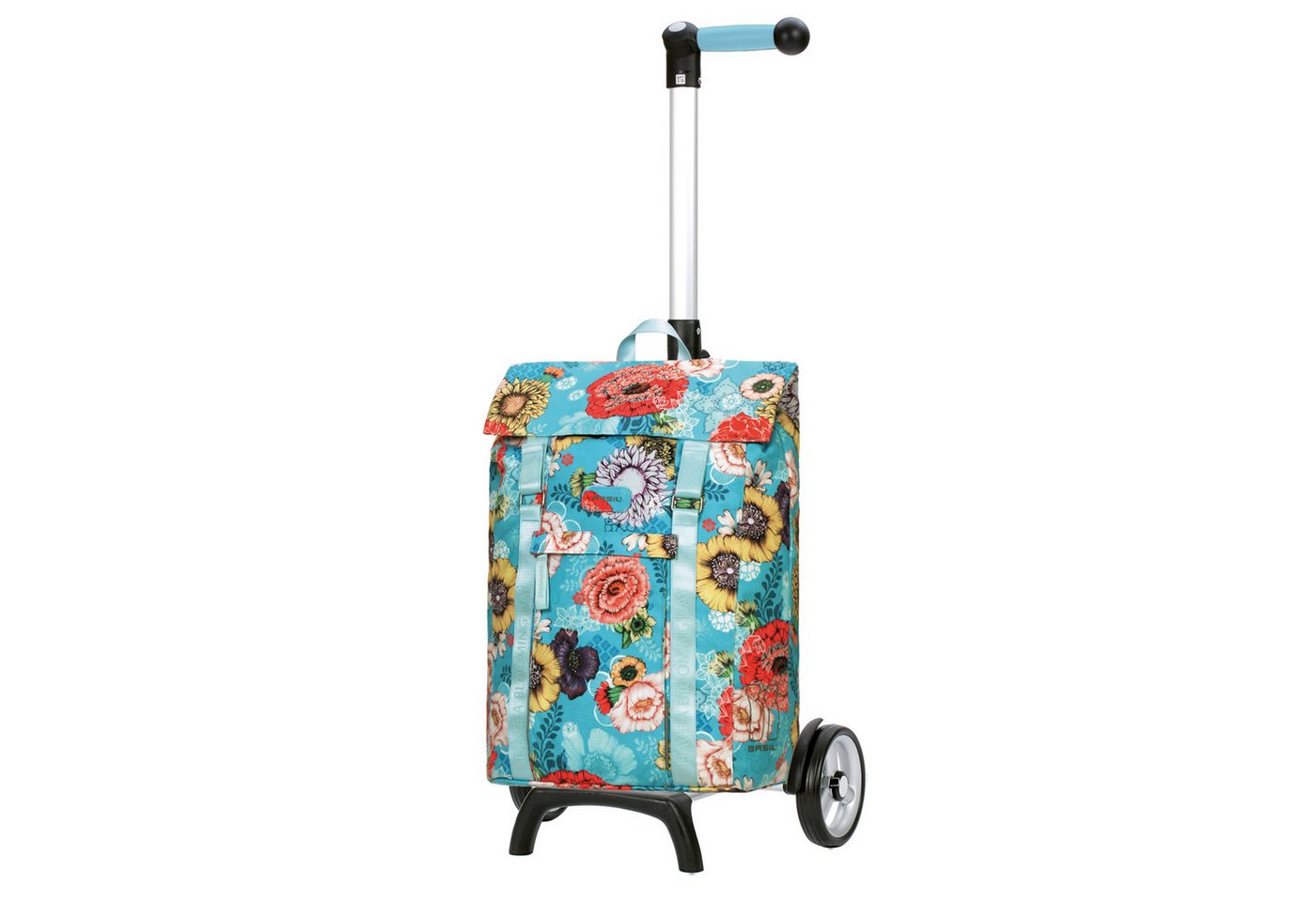 Andersen Einkaufstrolley Unus Shopper Fun mit Tasche Basil Bloom in Gelb oder Blau von Andersen