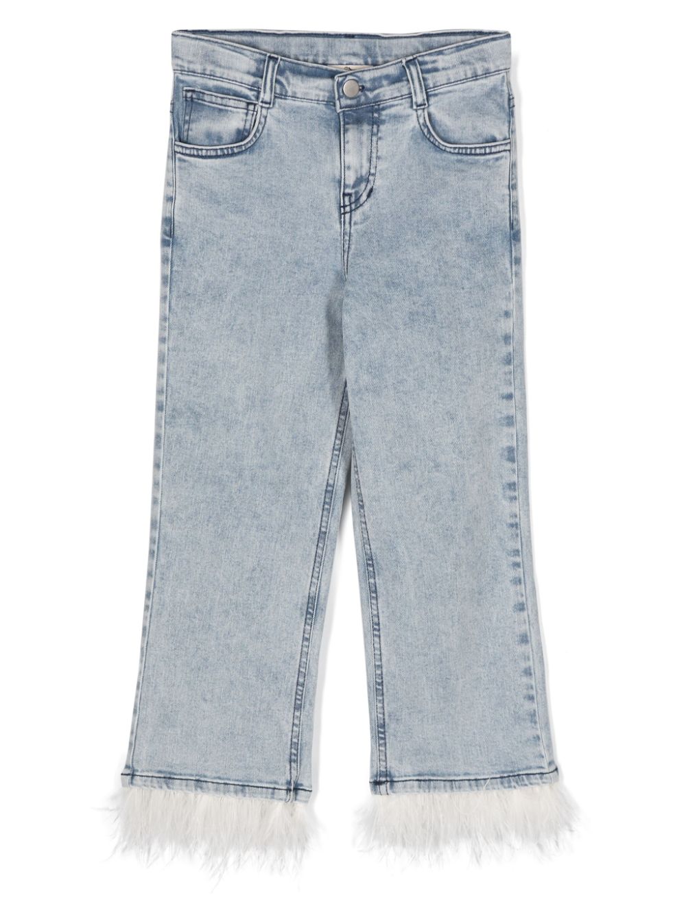 Andorine Jeans aus Bio-Baumwolle mit Federn - Blau von Andorine