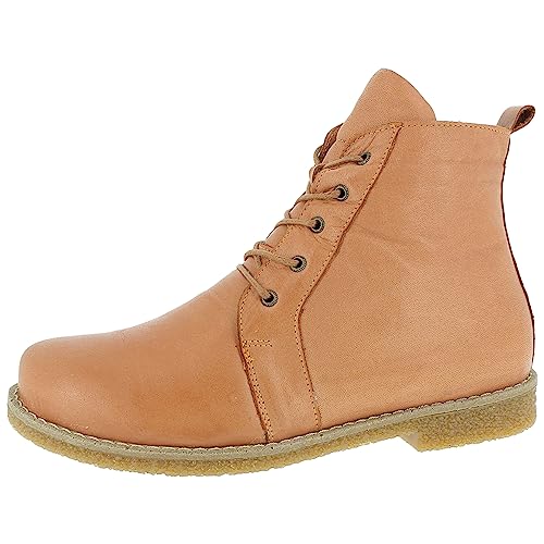 Andrea Conti Damen Stiefelette Leder Schnürboot Krepp Laufsohle 0348718, Größe:37 EU, Farbe:Orange von Andrea Conti