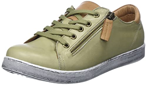 Andrea Conti Damen Sneaker, Khaki/Brandy, 38 EU von Andrea Conti