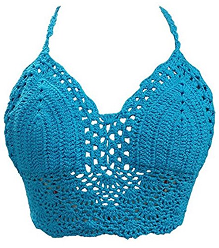 Andy's Share, Damen sexy Ungepolsterte gehäkelte Bralette, Bustier BH Crop Tank Tops (Weiß) von LAEMILIA