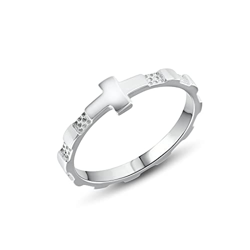 Anellissimo Religiöser Ring Rosenkranz Herren Damen 925 Sterling Silber, Sterling Silber von Anellissimo