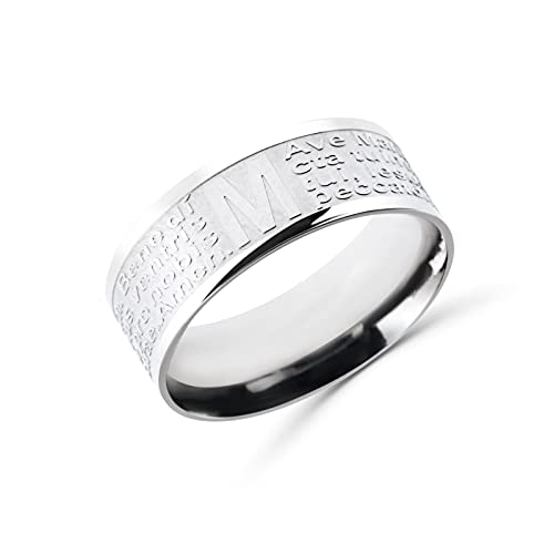 Anellissimo Ring Ave Maria Damen Herren Stahl 316L -, Stahl von Anellissimo