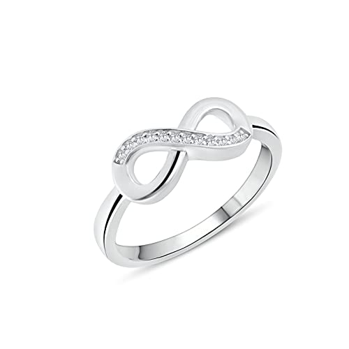 Anellissimo Ring Unendlichkeit glänzend Damen Silber 925 mit Zirkonia -, Silber von Anellissimo