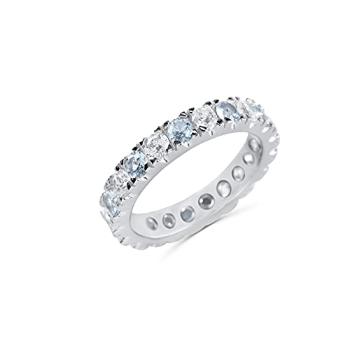 Anellissimo Ring Veretta Aquamarin Damen 925er Silber mit Zirkonia -, Silber von Anellissimo