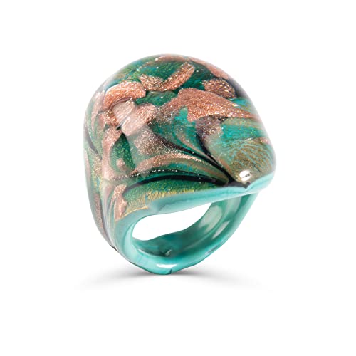 Anellissimo Ring gewölbt Murano Glas Smaragd Damen -, Glas von Anellissimo