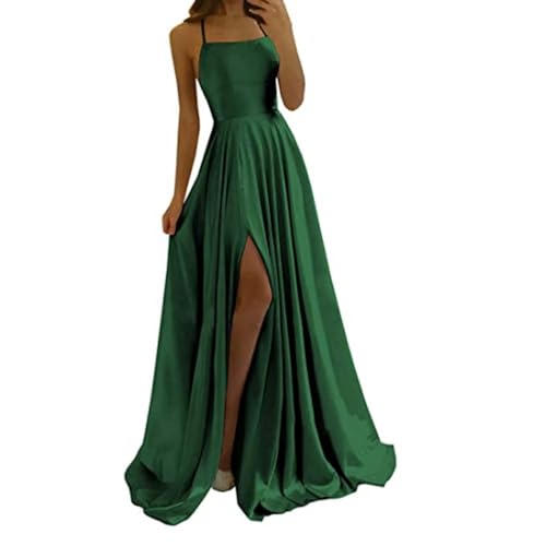 Anfuffjie Abendkleider Damen Elegant Chiffon Brautjungfernkleider Ärmellos Neckholder Abend und Cocktailkleider Ballkleider Spaghettiträgern Mit Schlitz Abschlusskleid Prinzessin Rückenfreies von Anfuffjie