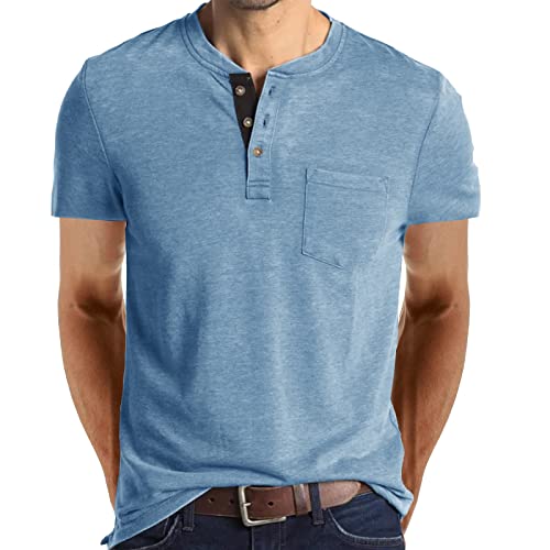 Henley Shirt Herren Langarm Langarmshirt Herren Longsleeve T Shirt Vintage Tshirt Baumwolle Männer von Angbater