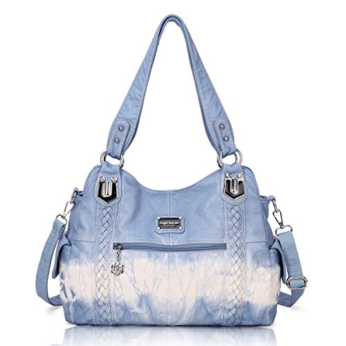 Angel Barcelo Roomy Fashion Hobo Damenhandtaschen, Damen Geldbörse, Umhängetaschen, Umhängetasche Tote, Gewaschene Ledertasche von Angel Barcelo