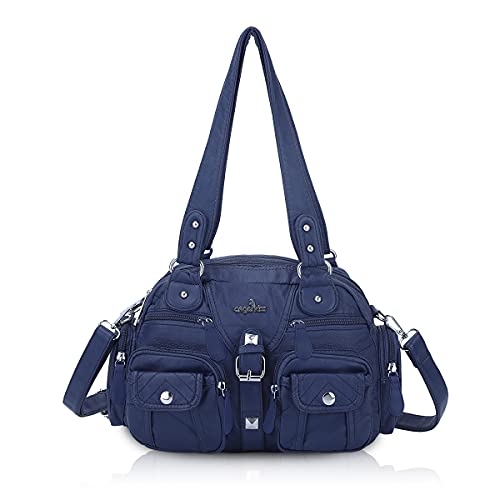 Angel Kiss Damen Handtasche tasche damen Umhängetasche 2 hauptfächer Multifunktionale Rucksack Weiches PU Leder mit Reißver Schlusstaschen Elegante Damenumhängetasche für Büro Schule Einkauf Blau Angel Kiss Damen Handtasche tasche damen Umhängetasche 2 hauptfächer Multifunktionale Rucksack Weiches PU Leder mit Reißver Schlusstaschen Elegante Damenumhängetasche für Büro Schule Einkauf Blau von Angel Kiss