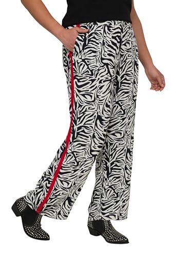 Angel of Style Damen große Größen Übergrößen Plus Size Hose, weit und gerade, Zebradruck, Seitenstreifen, Elastikbund schwarz 54 830163100-54 von Angel of Style