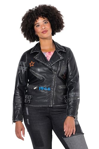 Angel of Style Damen große Größen Übergrößen Plus Size Lederjacke, Bikerjacke, Moderne Print schwarz 50 834795100-50 Angel of Style Damen große Größen Übergrößen Plus Size Lederjacke, Bikerjacke, Moderne Print schwarz 50 834795100-50 von Angel of Style