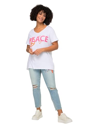 Angel of Style Damen große Größen Übergrößen Plus Size T-Shirt, Peace Druck, Rundhals, Halbarm weiß 50 201789209-50 von Angel of Style