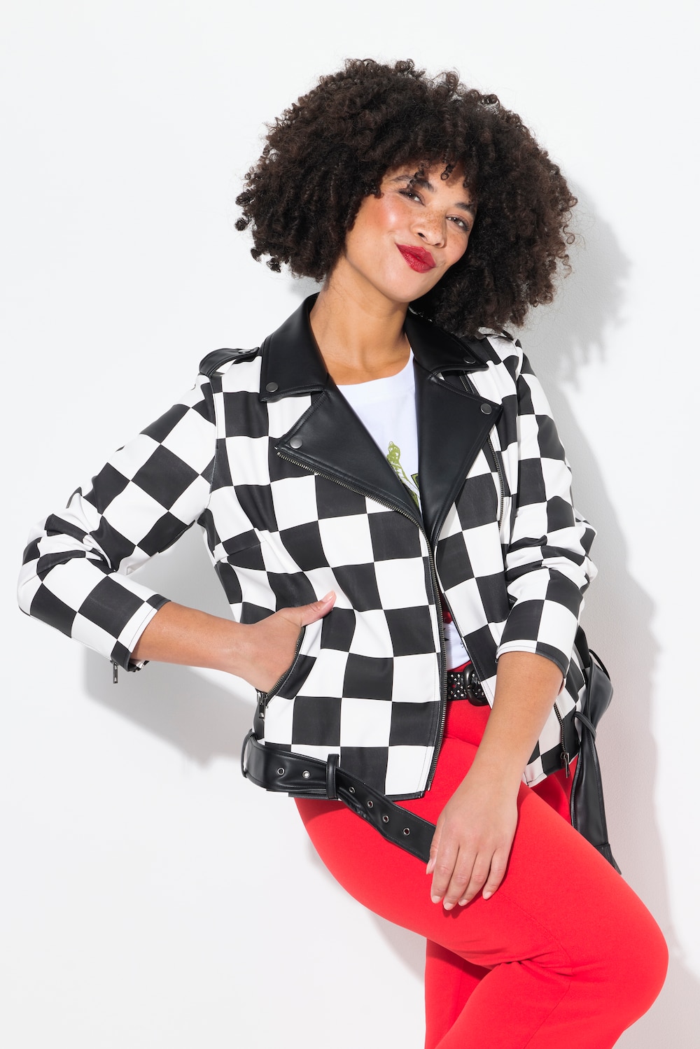 Große Größen Lederoptik-Jacke, Damen, schwarz, Größe: 48, Polyester/Synthetische Fasern, Angel of Style Große Größen Lederoptik-Jacke, Damen, schwarz, Größe: 48, Polyester/Synthetische Fasern, Angel of Style von Angel of Style