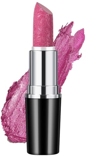 Anglicolor Glitzer Lippenstift Metallic Glänzend Glossy, Shimmer Lipstick Seidig Velvet Langanhaltend Feuchtigkeitsspendende, Vegan Lipgloss Damen Mädchen Make-up (#15 VELOCITY) von Anglicolor