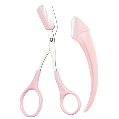 Angoily 1 Satz Augenbrauen-Trimmer Gesichtswerkzeug Mini-Schere Für Augenbrauen Pflegeschere Augenbrauen Rasierer Rasiermesser Zum Formen Der Augenbrauen Damen Anzug Kosmetik Abs Mann Rosa von Angoily