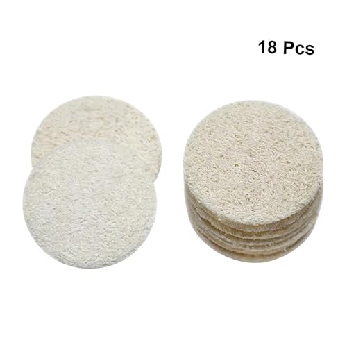 Angoily 18 Stk Luffa chinesisches Holzkissen natürliches Peeling-Gesichtspad Körperduschbad Spa Pad Make-up Pad Schwämme Makeup entferner Schwamm Gesichtstuch Reinigungspad Gesichtsmaske von Angoily