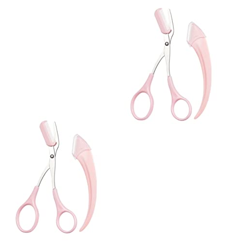 Angoily 2 Sätze Augenbrauen-Trimmer Mini-Schere für Augenbrauen Pflegeschere Gesichtsrasierer Anzug Augenbrauenschere für Damen mit Kamm Kammschere für Augenbrauen Kosmetik von Angoily