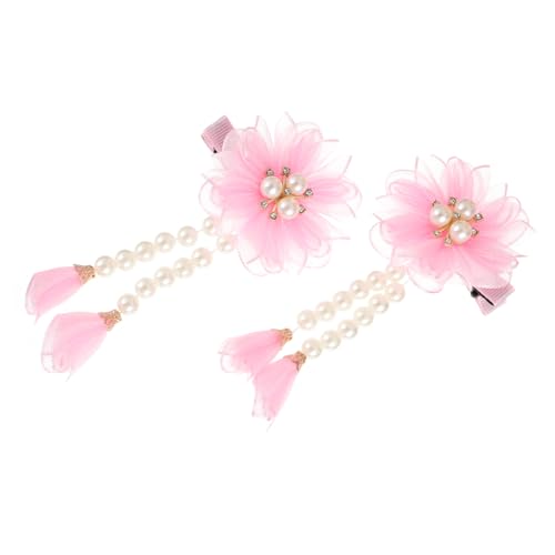 Angoily 2 Stk Haarschmuck Für Kinder Perlen-haarnadel Haaraccessoires Blumendekorationen Haarspange Gänseblümchen-haarspange Kinder Dekor Braut Mädchen Blumenkopfschmuck von Angoily