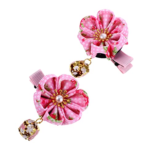 Angoily 2st Kleine Pflaumenblüte Kopfschmuck Pflaumendekor Für Kinder Vintage Blumenhaarspangen Japanische Blumenhaarnadel Haarstock Cheongsam Rosa Legierung Fräulein von Angoily