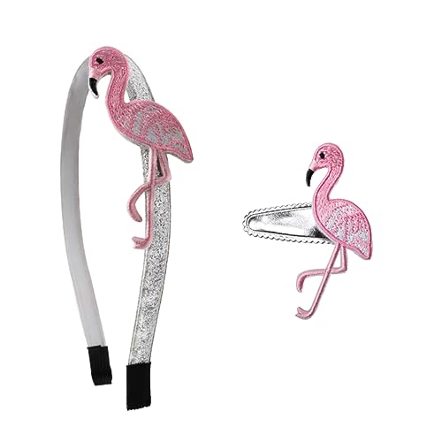 Angoily 2St kinder haarschmuck stickmuster the hat hüt Flamingo-Haarschmuck hats stickmotive flamingo haarschmuck die hatd kopfschmuck Mädchen Stirnband erröten einstellen Kopfbedeckung von Angoily