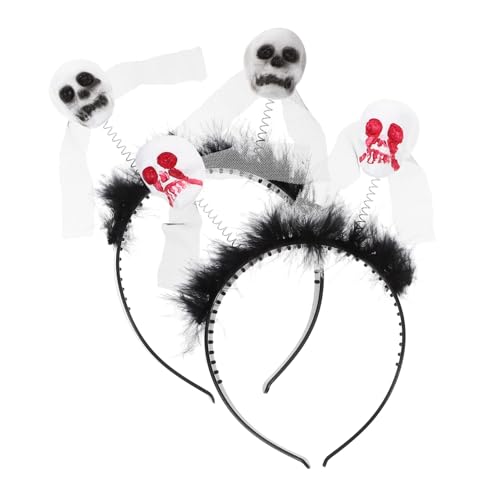 Angoily 2st -stirnband Haarschmuck Für Kinder Halloween-stirnband Kappendekorationen Kinderkleider Halloween-haarband Stirnbänder Schal Schaumstoff Skelett Damen von Angoily