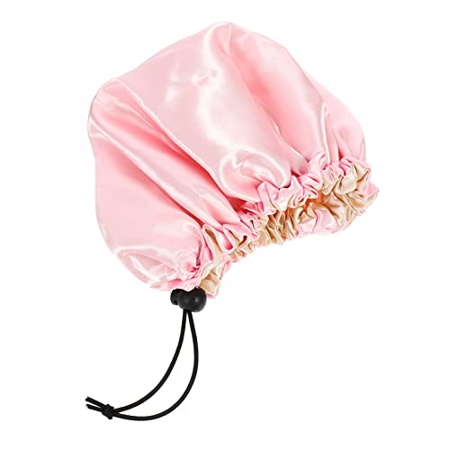 Angoily Duschhauben Bauschiger Hut Seidenhaube Hüte Turbinen Für Damen Haarbänder Für Damenhaar Mütze Für Frauen Seidige Schlafmütze Haarband Kopfkappe Kind Ziemlich Rosa von Angoily
