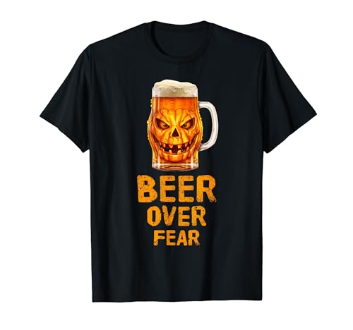 Beer Over Fear Kürbis Bierkrug Jack O Laterne Becher Halloween T-Shirt von Angry Halloween Pumpkin Mug / Jackolantern Mug Tee