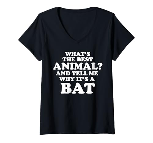 Damen Funny Bat Saying Tshirt Hilarious Bat Joke T-Shirt mit V-Ausschnitt Damen Funny Bat Saying Tshirt Hilarious Bat Joke T-Shirt mit V-Ausschnitt von Animal Merch Meme Kingdom Tees And Stuff