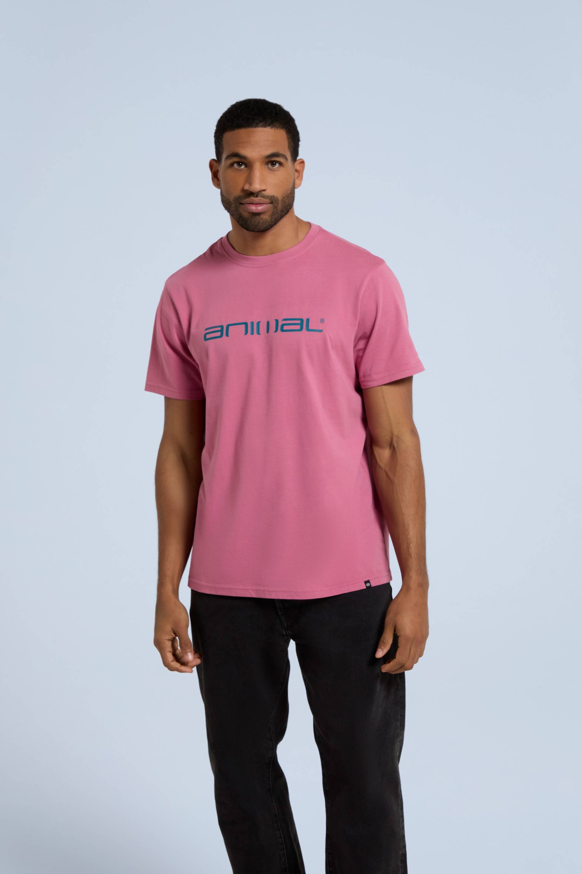 Leon Lockeres Bio-Baumwoll Herren T-Shirt - Rosa von Animal