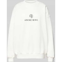 Anine Bing Oversized Sweatshirt mit Label-Print in Weiss, Größe XS von Anine Bing