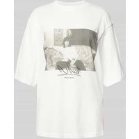 Anine Bing Oversized T-Shirt mit Motiv-Print in Weiss, Größe M von Anine Bing