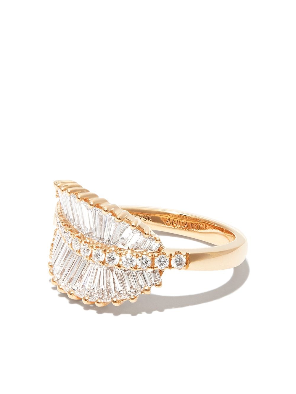 Anita Ko 18kt Palm Leaf Gelbgoldring mit Diamanten von Anita Ko