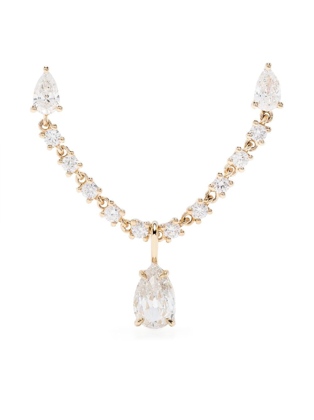 Anita Ko 18kt Pear Gelbgoldcreole mit Diamanten von Anita Ko