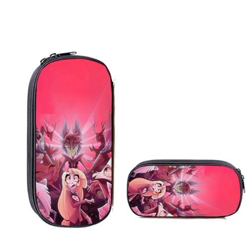 Anime Hazbin Hotel Federmäppchen Alastor Angel Dust Charlie Tasche Große Kapazität Cartoon Federmäppchen Schreibwaren Organizer Box für Mädchen Jungen Schule Studenten, Typ 5, 21.5*5.5*10cm von Anjinguang