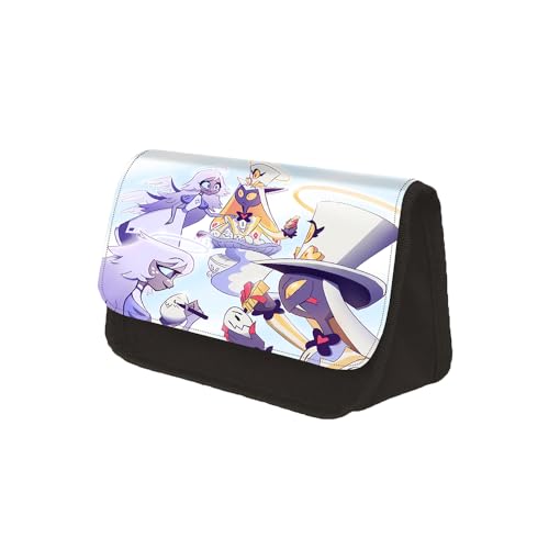 Anjinguang Hazbin Hotel Federmäppchen Anime Federmäppchen Alastor/Angel Dust/Charlie/Lucifer Große Kapazität Doppelfach Schreibwaren Fall Student Stiftebeutel Tasche Bleistift Box Geschenk für Jungen von Anjinguang