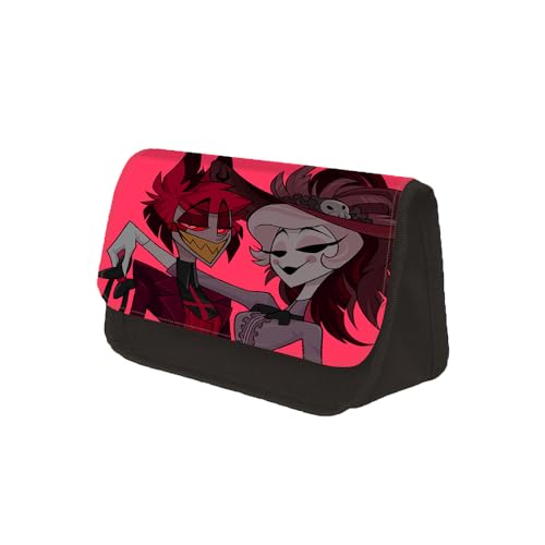 Anjinguang Hazbin Hotel Federmäppchen Anime Federmäppchen Alastor/Angel Dust/Charlie/Lucifer Große Kapazität Doppelfach Schreibwaren Fall Student Stiftebeutel Tasche Bleistift Box Geschenk für Jungen von Anjinguang