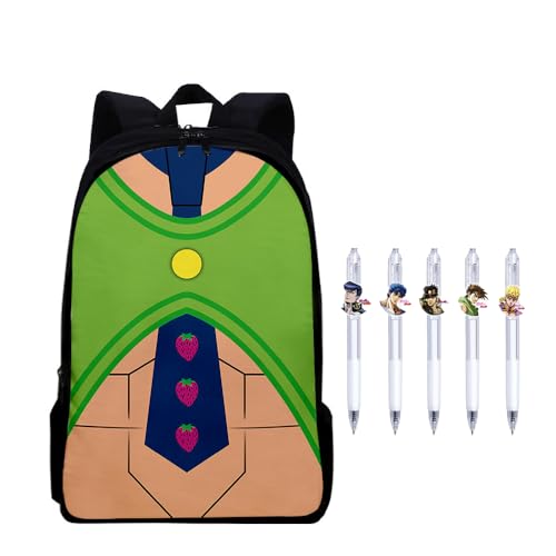 Dio Brando Giorno Giovanna Anime-Rucksack, Stifte-Set für Schule, Cosplay, Umhängetasche, Cartoon, Kinder, modischer Reiserucksack, Outdoor, Sport, Studenten, Schultasche, Jungen und Mädchen, von Anjinguang