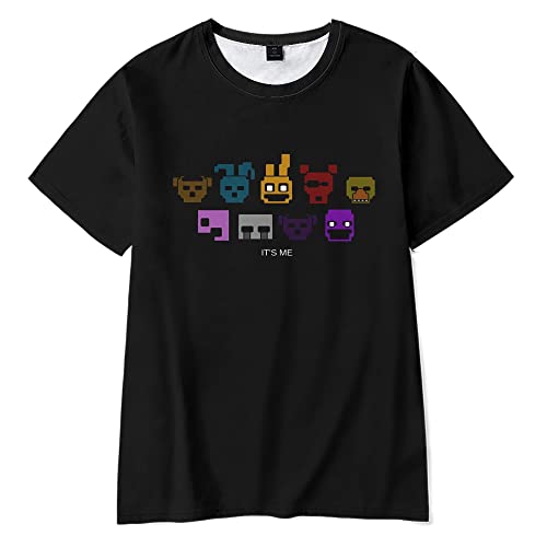 FNAF T-Shirt Fazbear's Pizza Kids 3D gedruckt Kurzarm Sicherheitslücke Lässige Mode Sommer Rundhalsausschnitt Top von Anjinguang